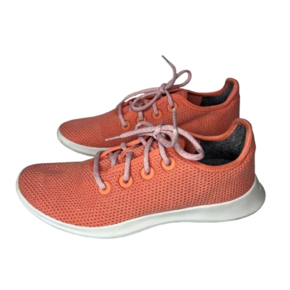 Allbirds Men's Tree Runners Coral Orange Knit Lightweight Sneakers Size 9